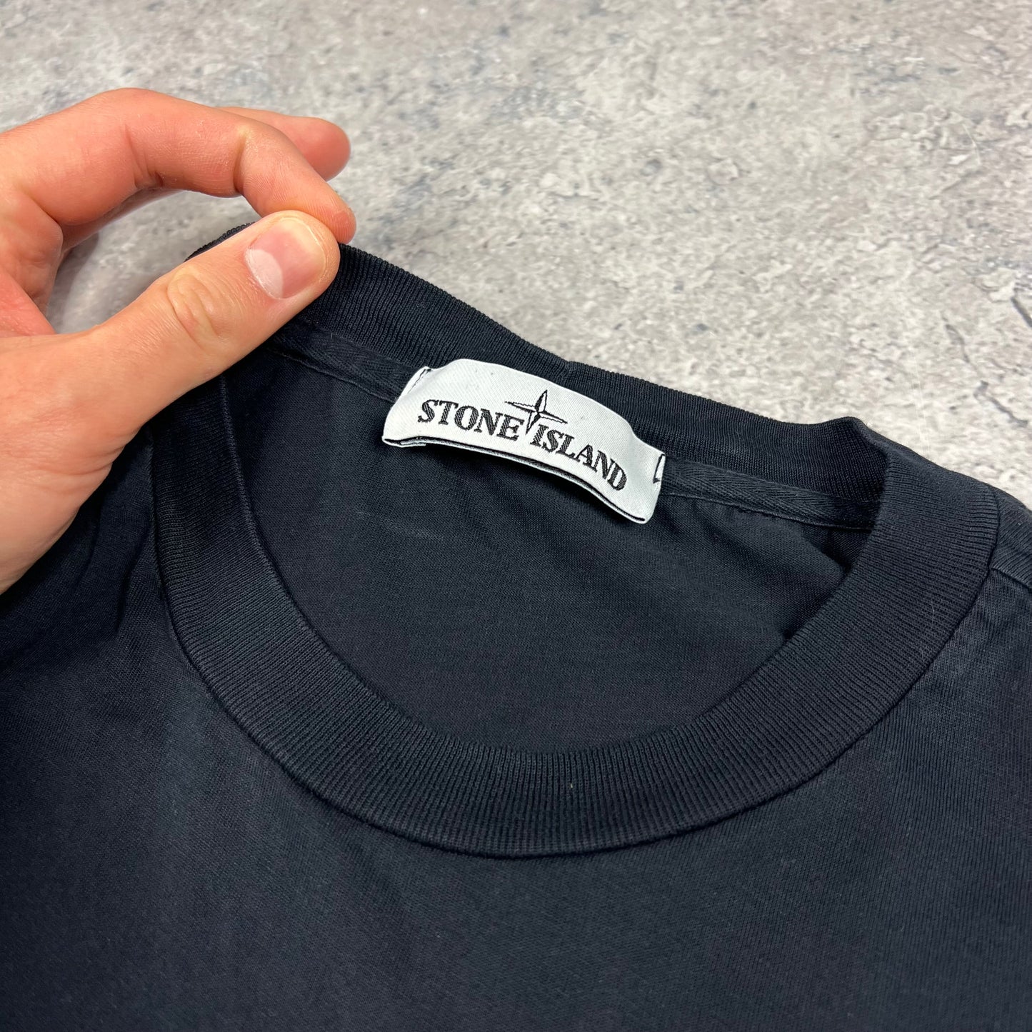 Stone Island Navy Patch T-Shirt Large 21.5”