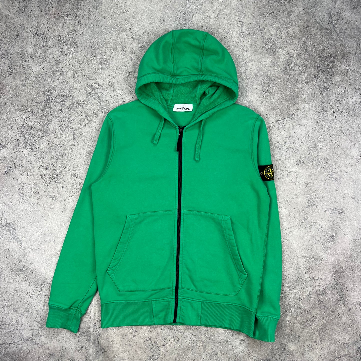 Stone Island Green FZ Hoodie Medium 22.25”
