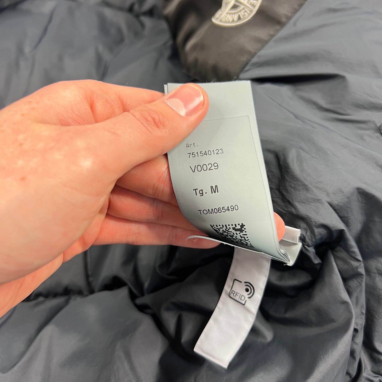 Stone Island Black Crinkle Reps Down Jacket Medium 22.5”