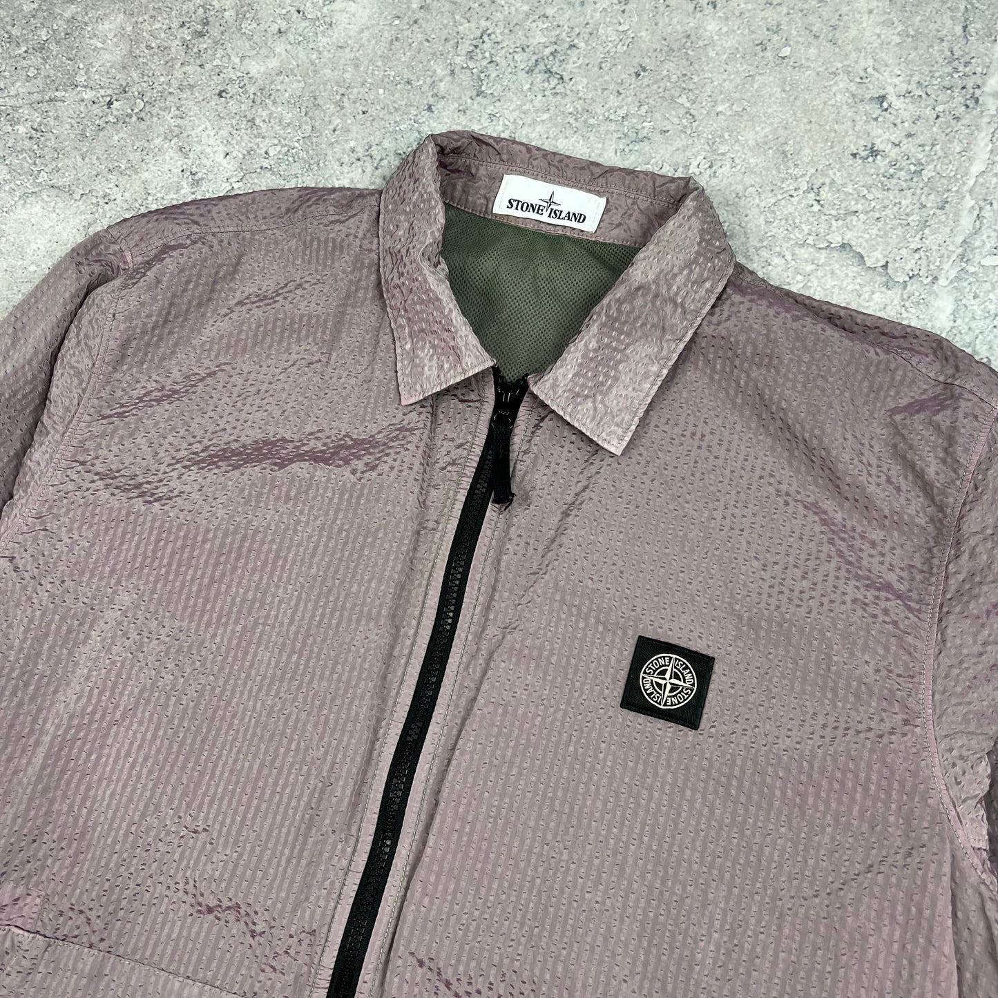 Stone Island Seersucker Nylon Metal Overshirt XXL 25”