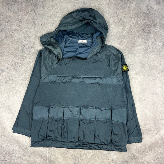 Stone Island Blue Nylon Metal Econyl Smock Large 24.75”