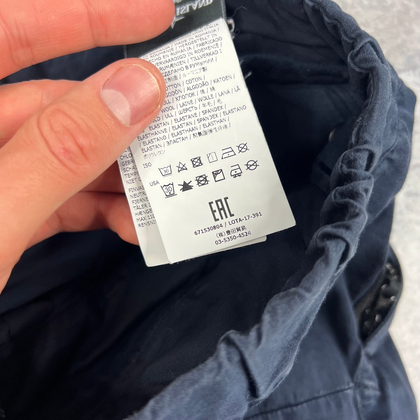 Stone Island Navy Cargo Trousers W30”