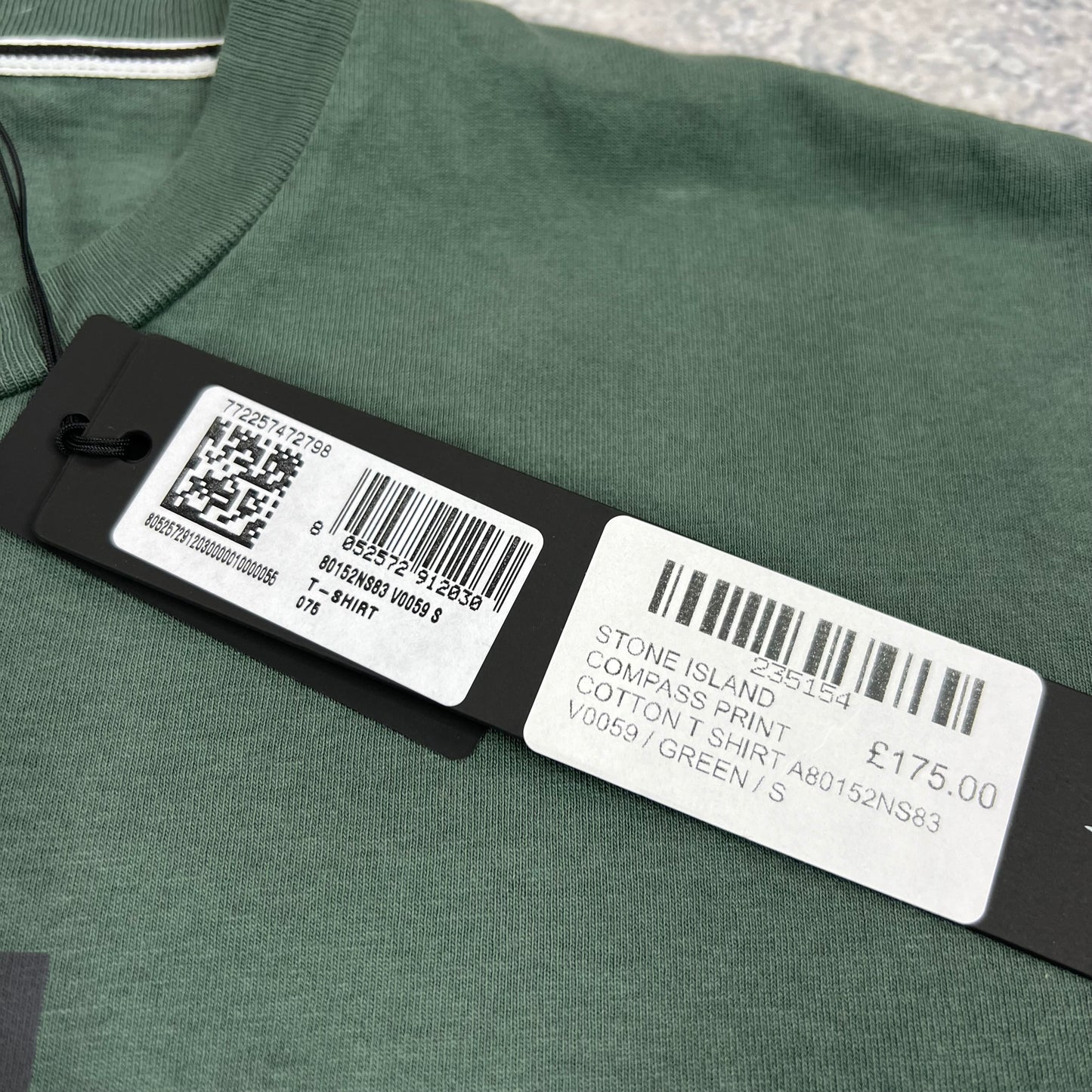 Stone Island Green Logo T-Shirt Small 19” BNWT