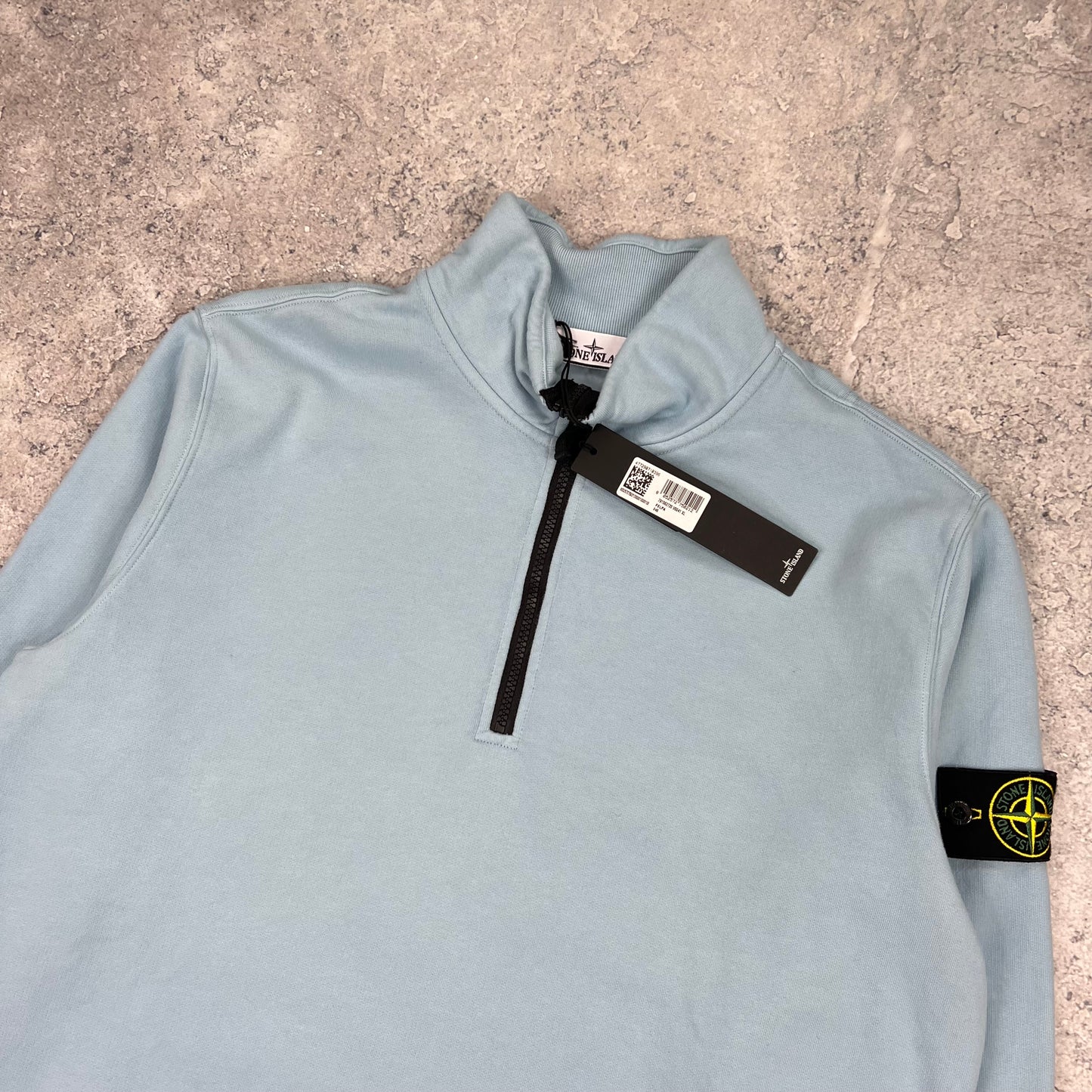 Stone Island Blue Quarter Zip Sweatshirt XL 23.75” BNWT