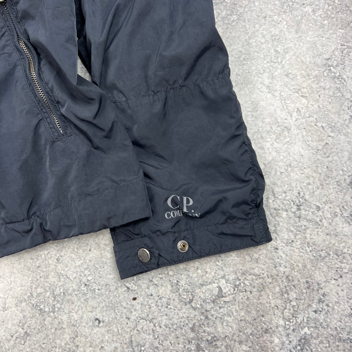 CP Company Navy Nylon Goggle Jacket 54- L/XL 22.75”