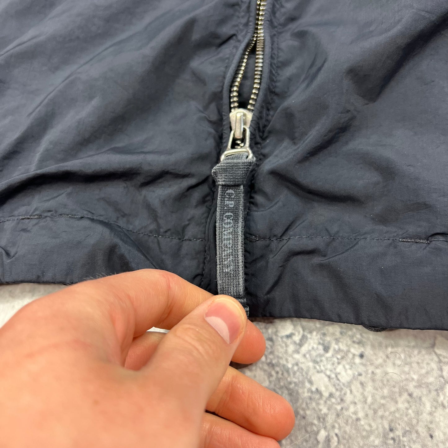CP Company Navy Nylon Goggle Jacket 54- L/XL 22.75”