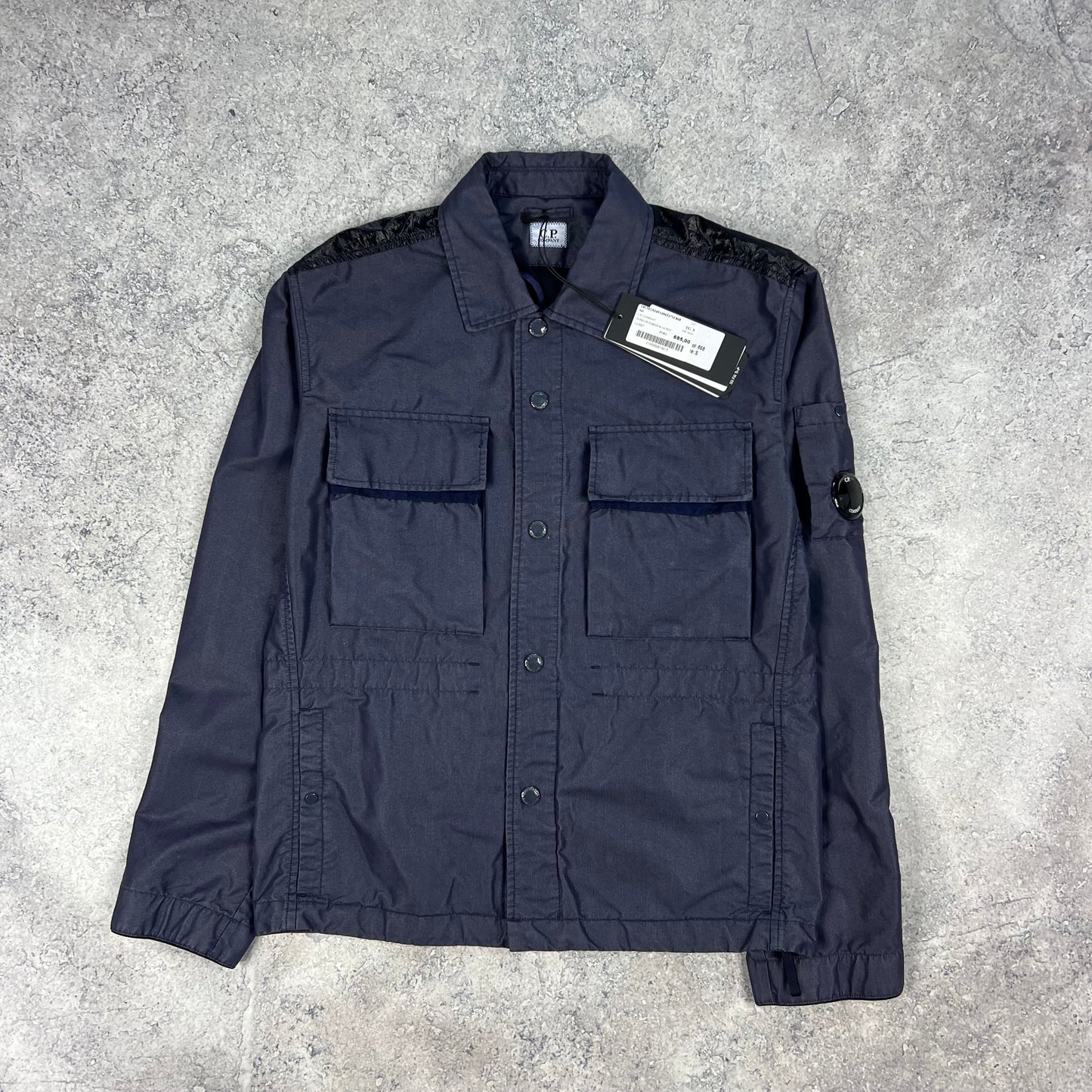 CP Company Navy 50 Fili Tr-P Lens Jacket Small 20.25” BNWT