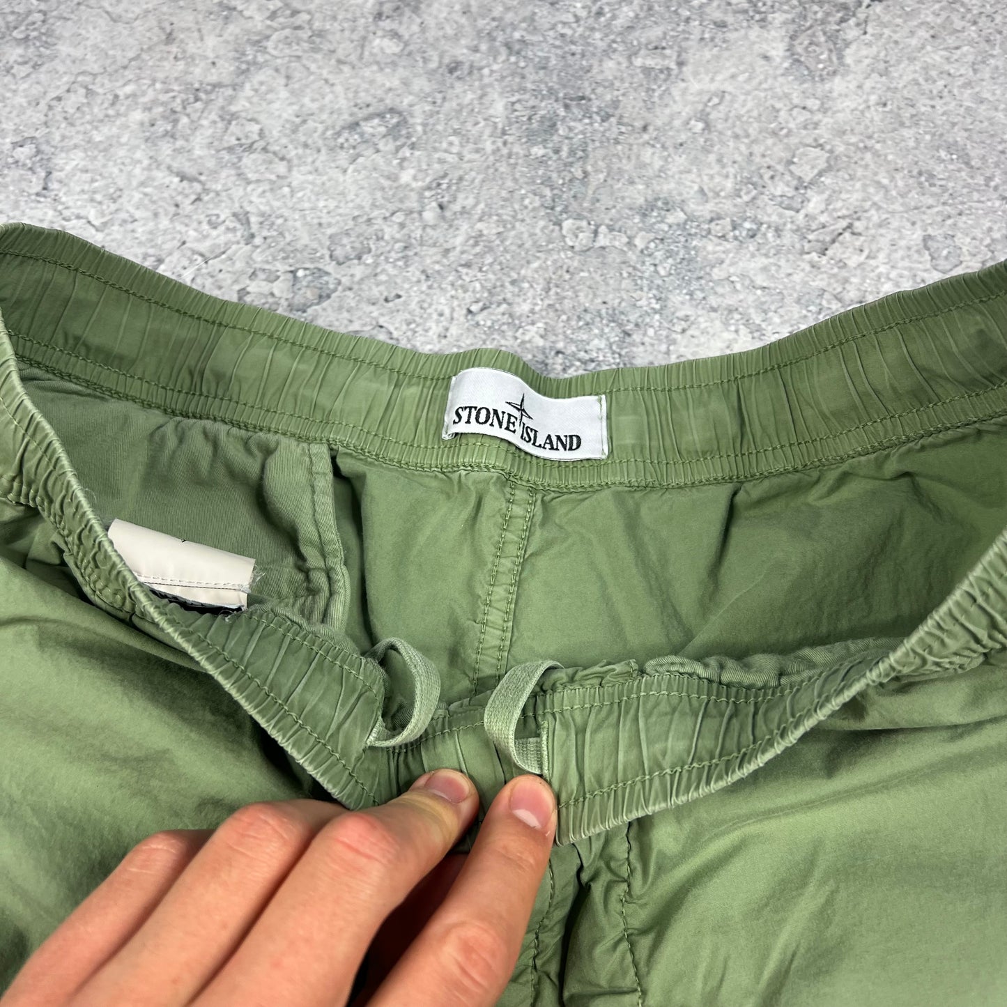 Stone Island Green Cuffed Cargo Trousers W32”