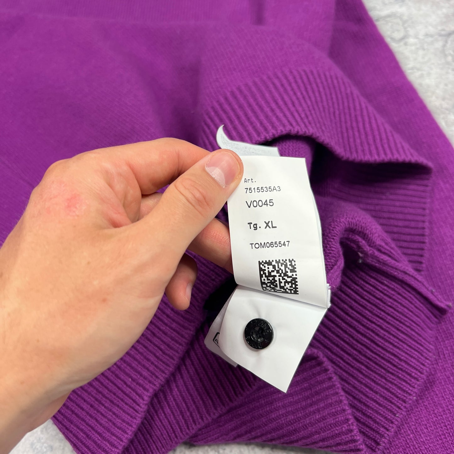 Stone Island Purple Wool Knit Jumper XL 23”