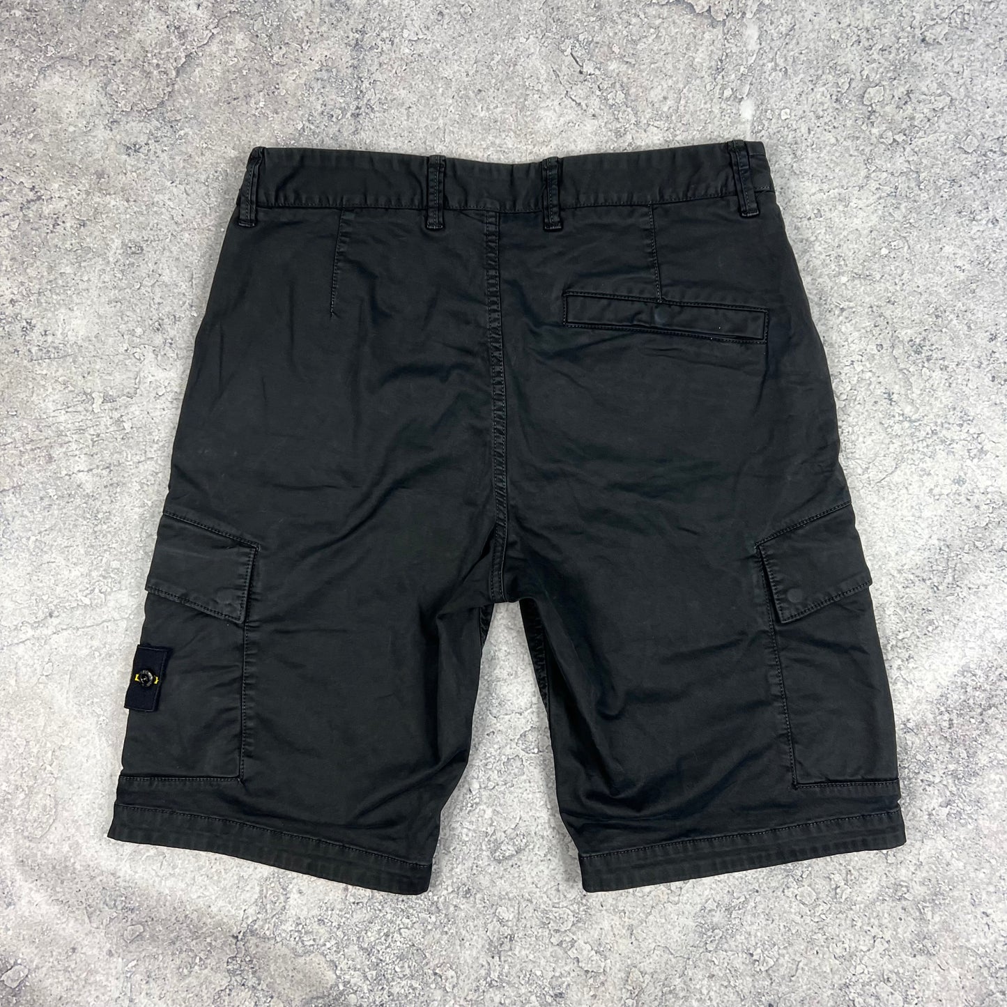Stone Island Black Slim Cargo Shorts W30”