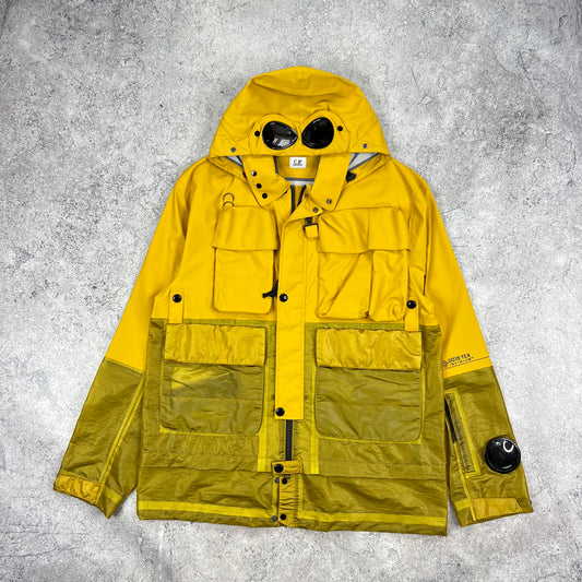 CP Company Yellow Goretex Mille Goggle Jacket Size 52- XL 23”