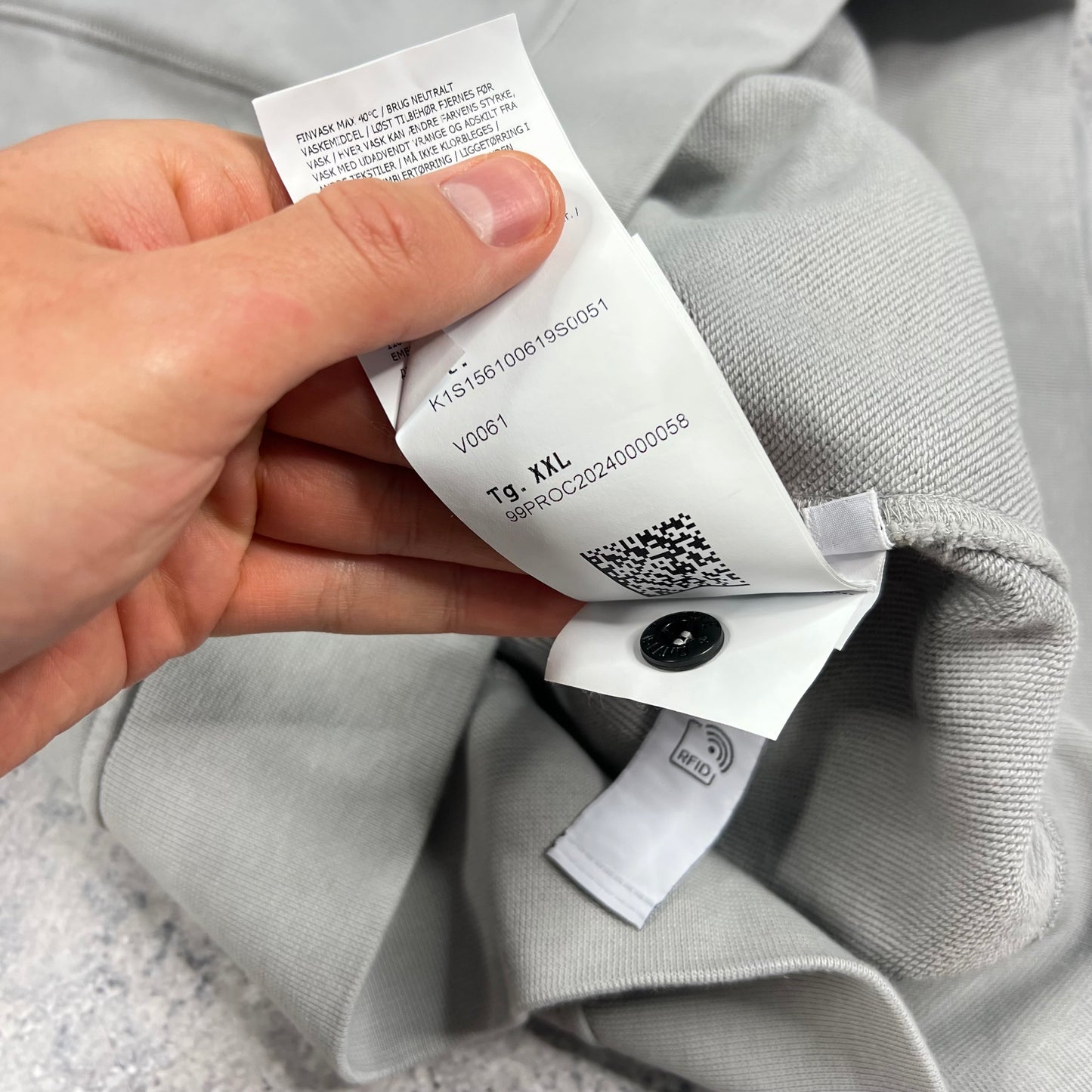 Stone Island Light Grey Quarter Zip Sweatshirt XXL 26.5” BNWT
