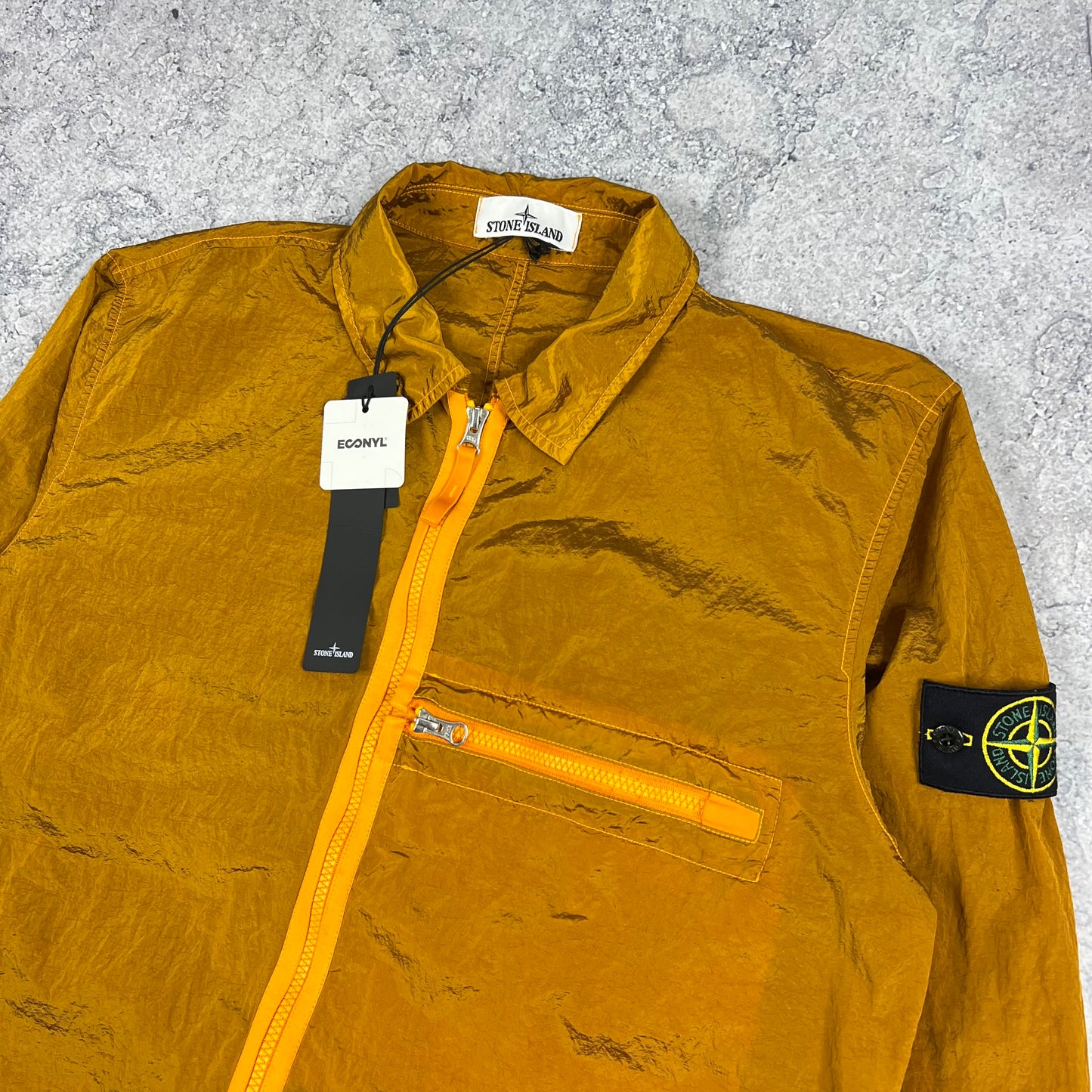 Stone Island Orange Nylon Metal Overshirt Large 23” BNWT