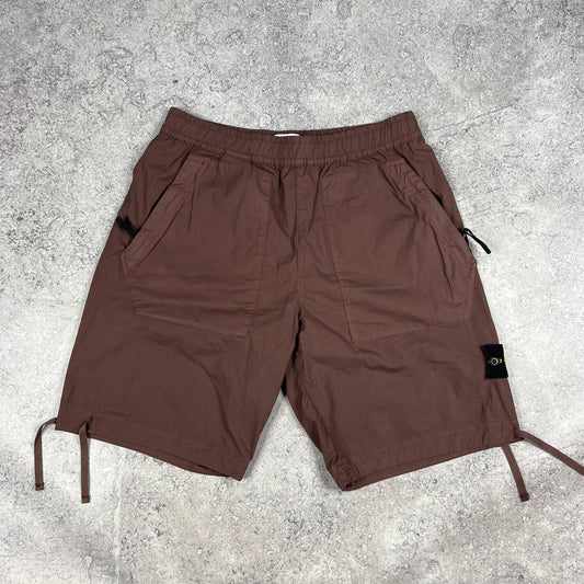 Stone Island Burgundy Cargo Shorts W30-32”