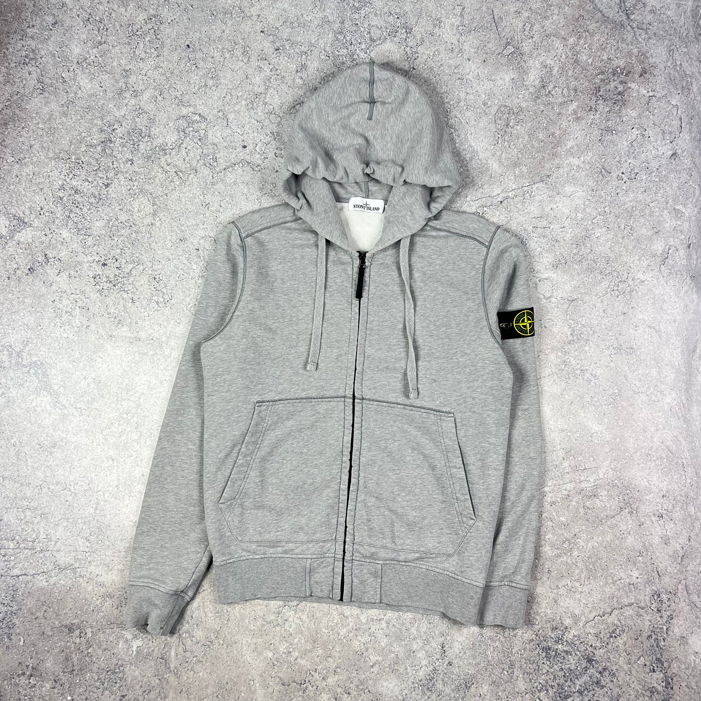 Stone Island Grey FZ Hoodie Large 21.75”
