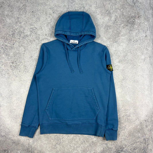 Stone Island Blue Pullover Hoodie Small 21”