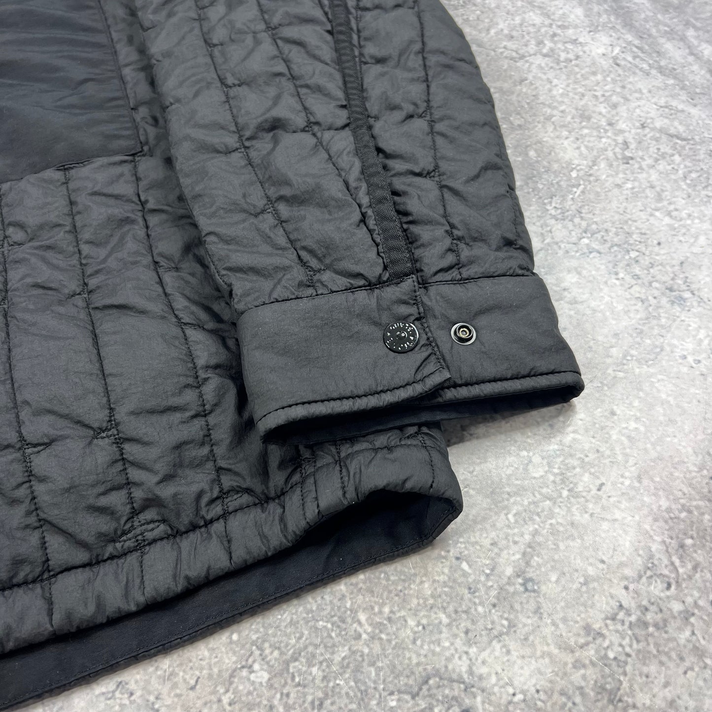 Stone Island Black Quilted Nylon Stella Primaloft Jacket 3XL 27.25” BNWT
