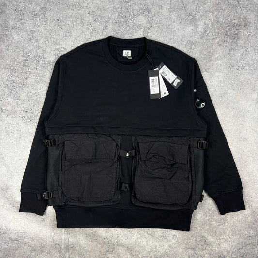 CP Company Black Detachable Vest Sweatshirt XXL 25.5” BNWT
