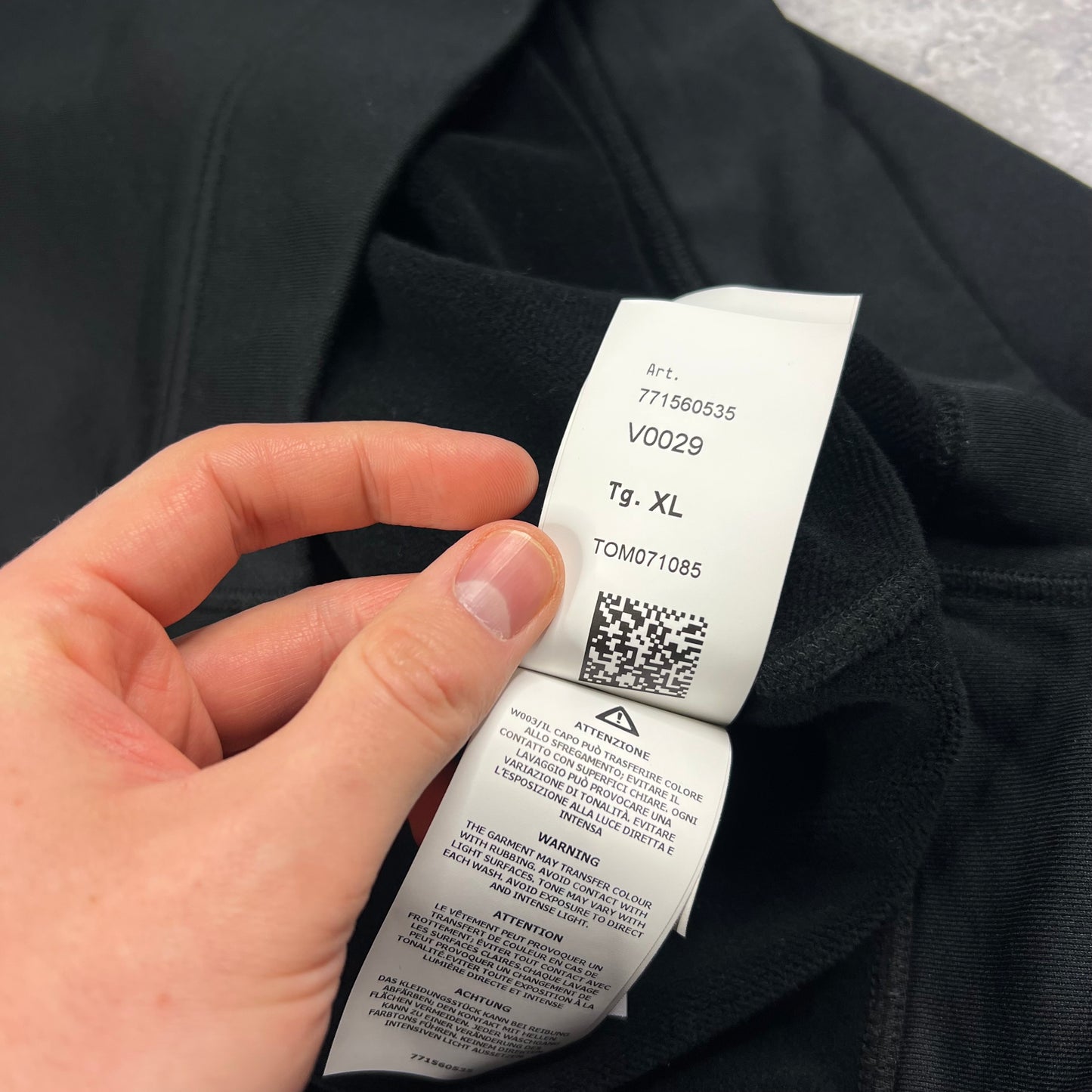 Stone Island Black Nylon Micro Dot Sweatshirt XL 26”