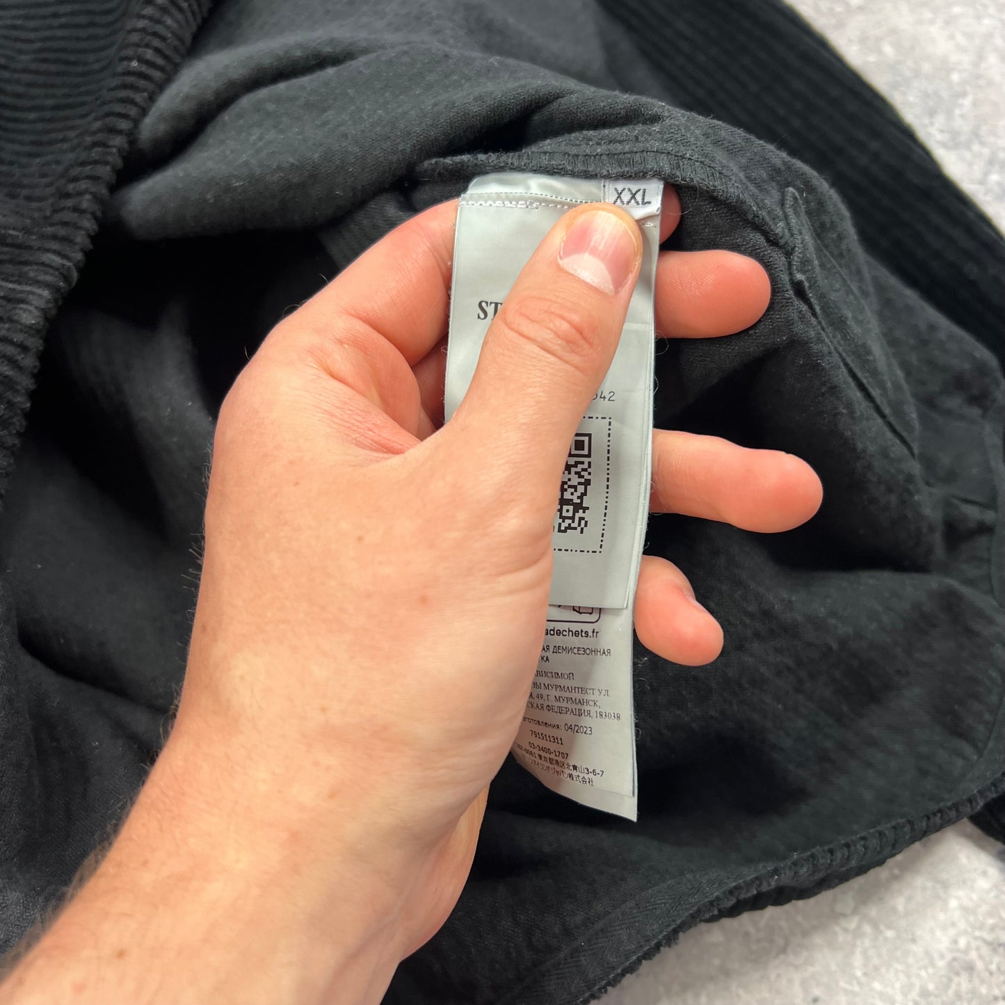 Stone Island Black Corduroy Shirt XXL 25.5”