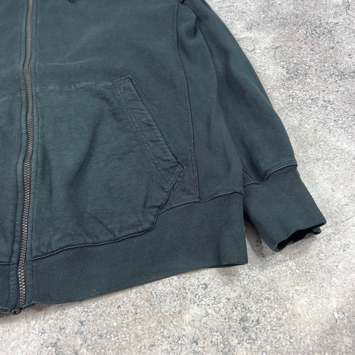 Stone Island Black Full Zip Hoodie XXL 24.5”