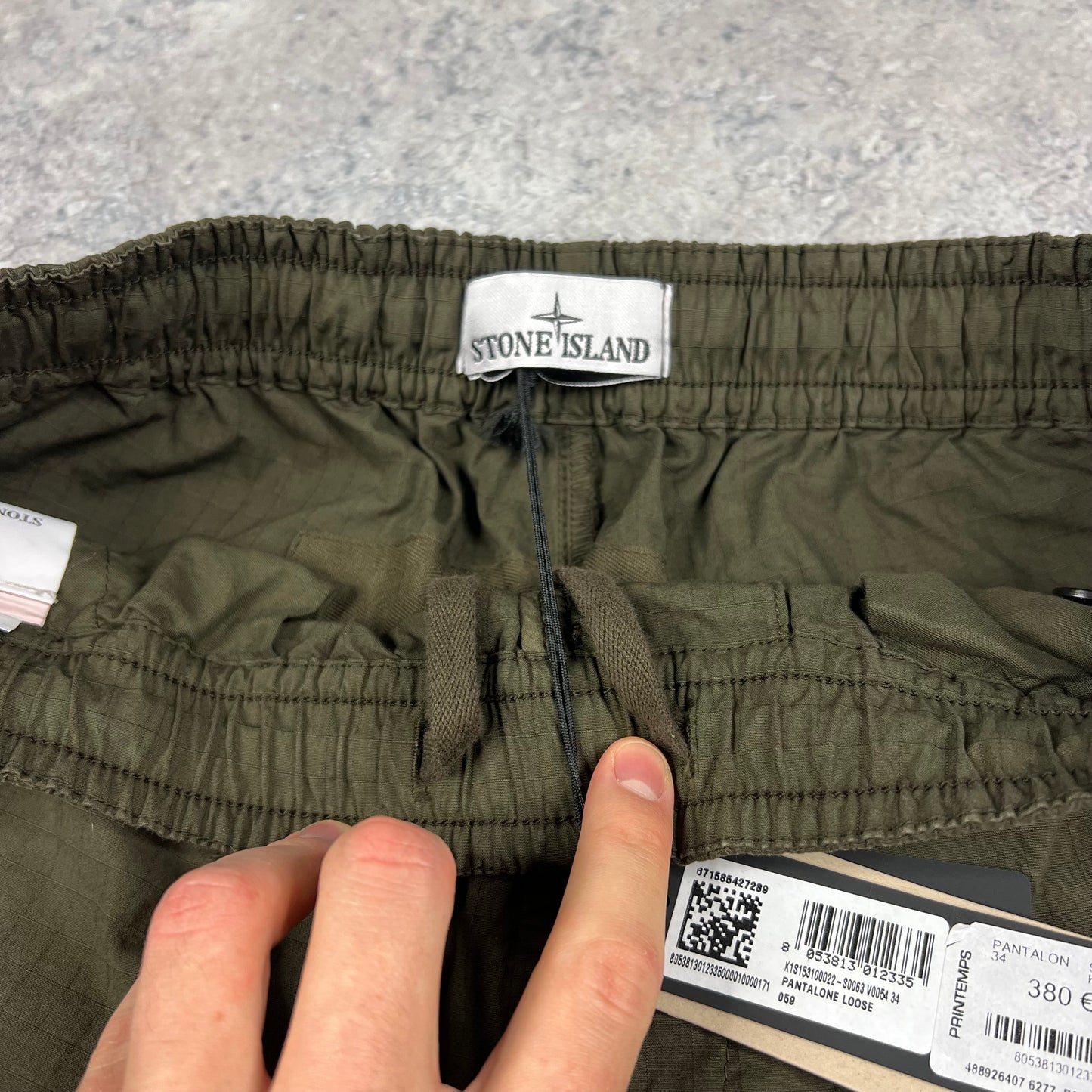 Stone Island Khaki Mil Spec Ripstop Cargo Trousers W34” BNWT