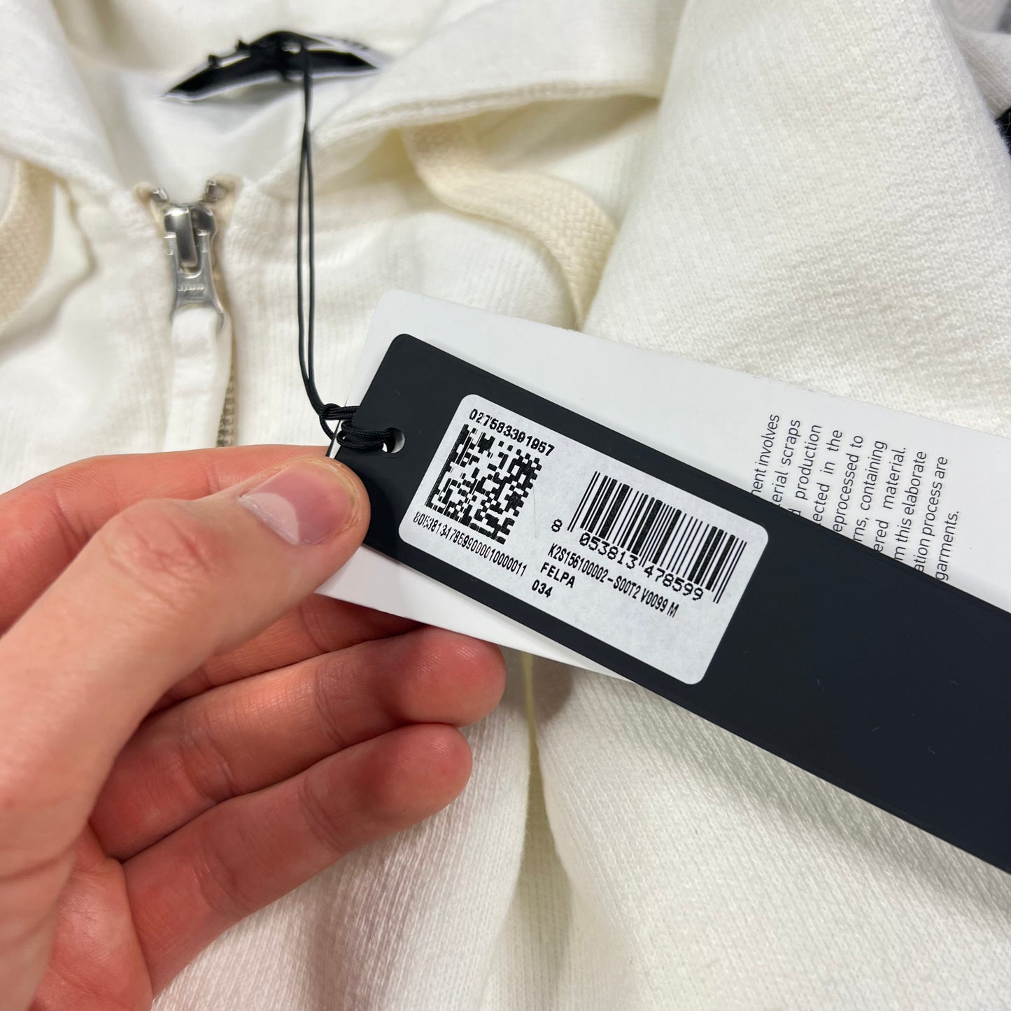 Stone Island White Raw Beauty Plate Hoodie Medium 22.5”