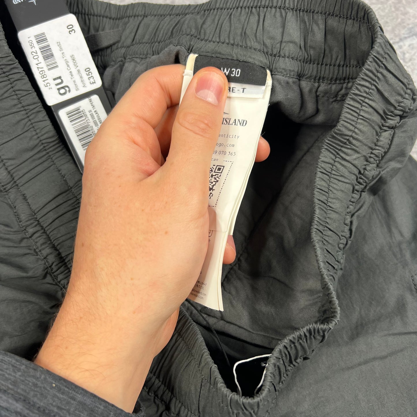 Stone Island Dark Grey Cuffed Cargo Trousers W30” BNWT