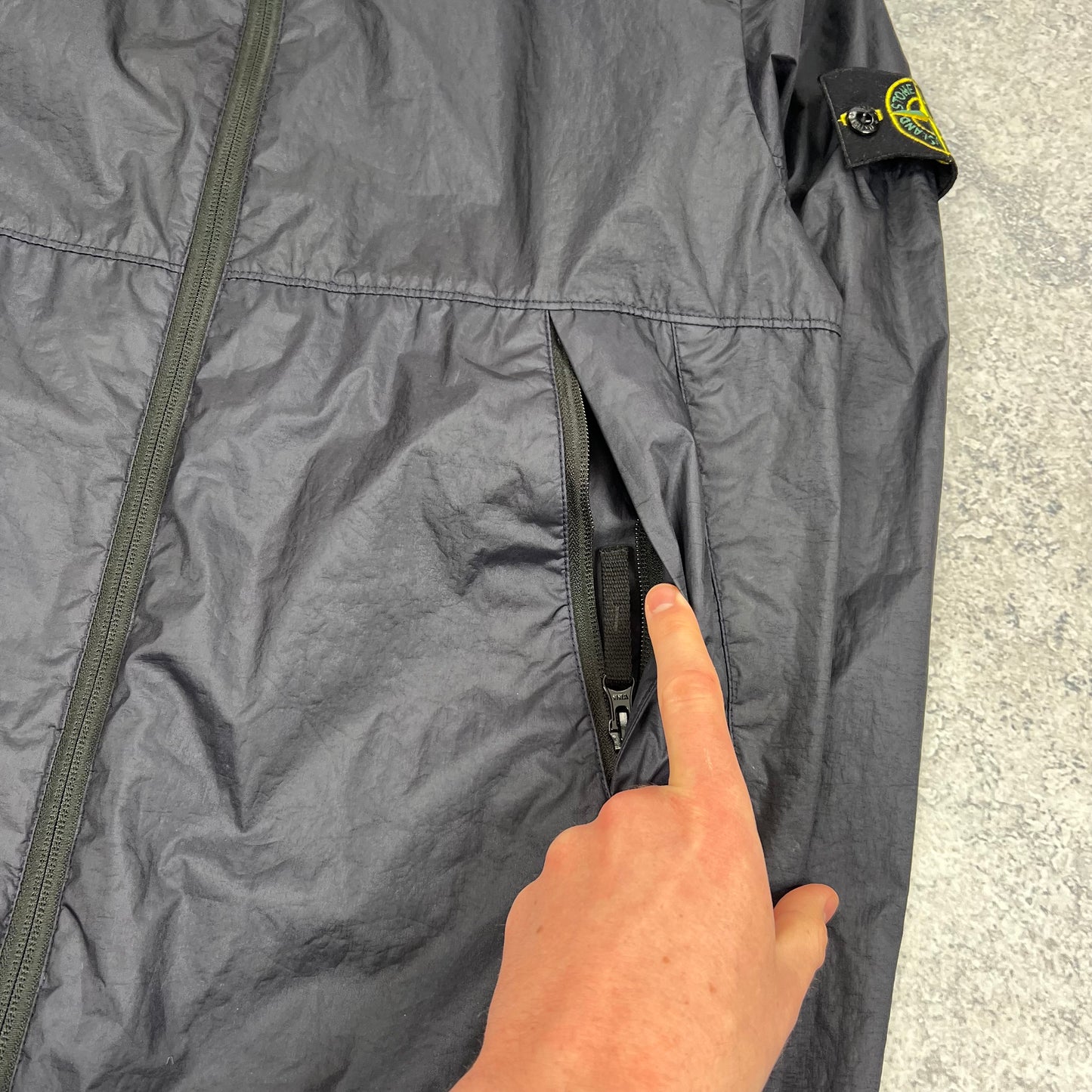 Stone Island Navy Membrana Jacket Small 21”
