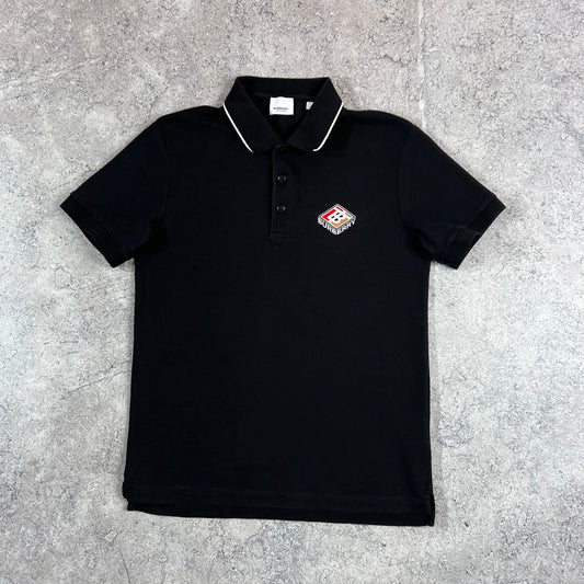 Burberry Black Polo Shirt Small 19.25”