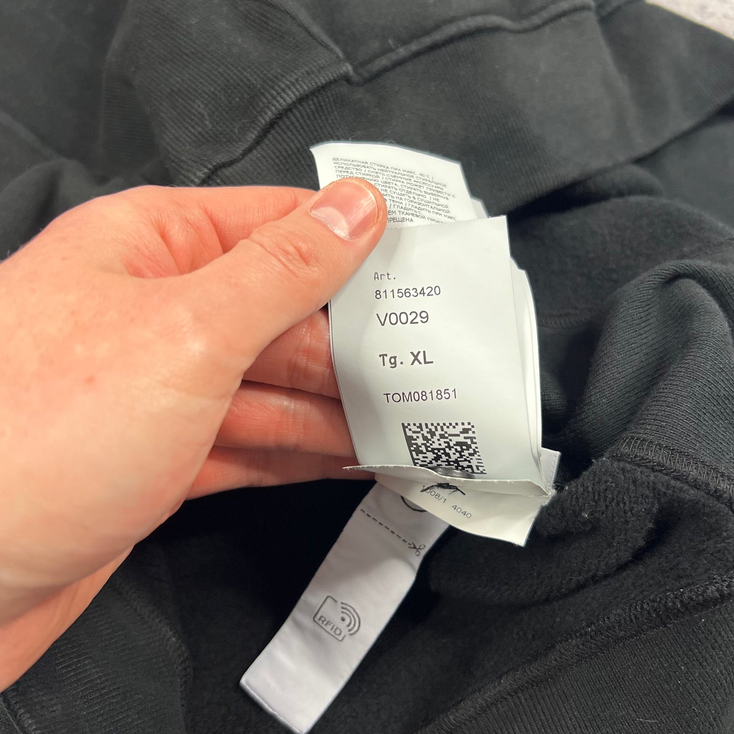 Stone Island Black Quarter Zip Sweatshirt XL 24”