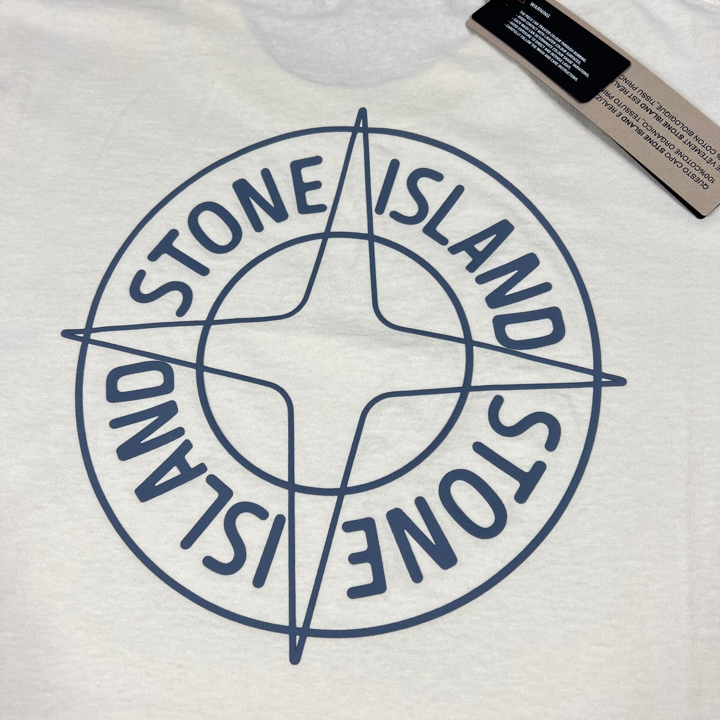 Stone Island Cream/Blue Compass T-Shirt BNWT