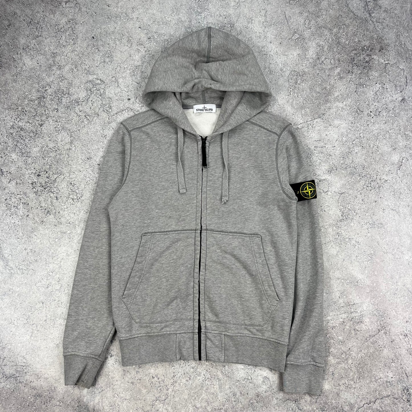 Stone Island Grey FZ Hoodie Medium 20.75”