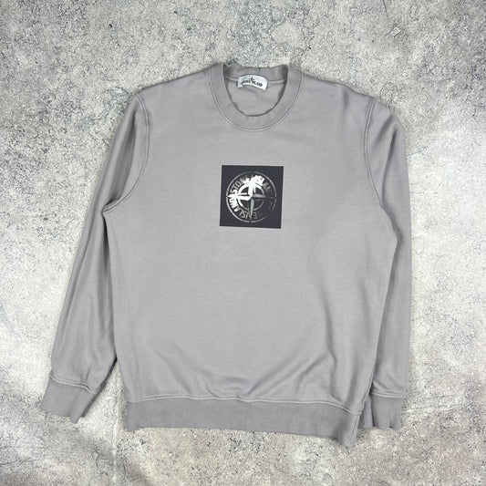 Stone Island Grey Graphic Logo Sweatshirt XL 24”