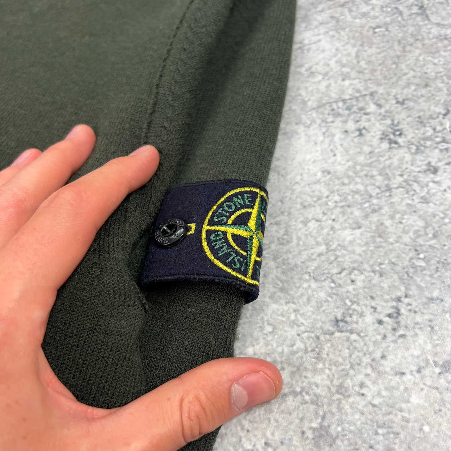Stone Island Khaki Knit Jumper Medium 20.5”