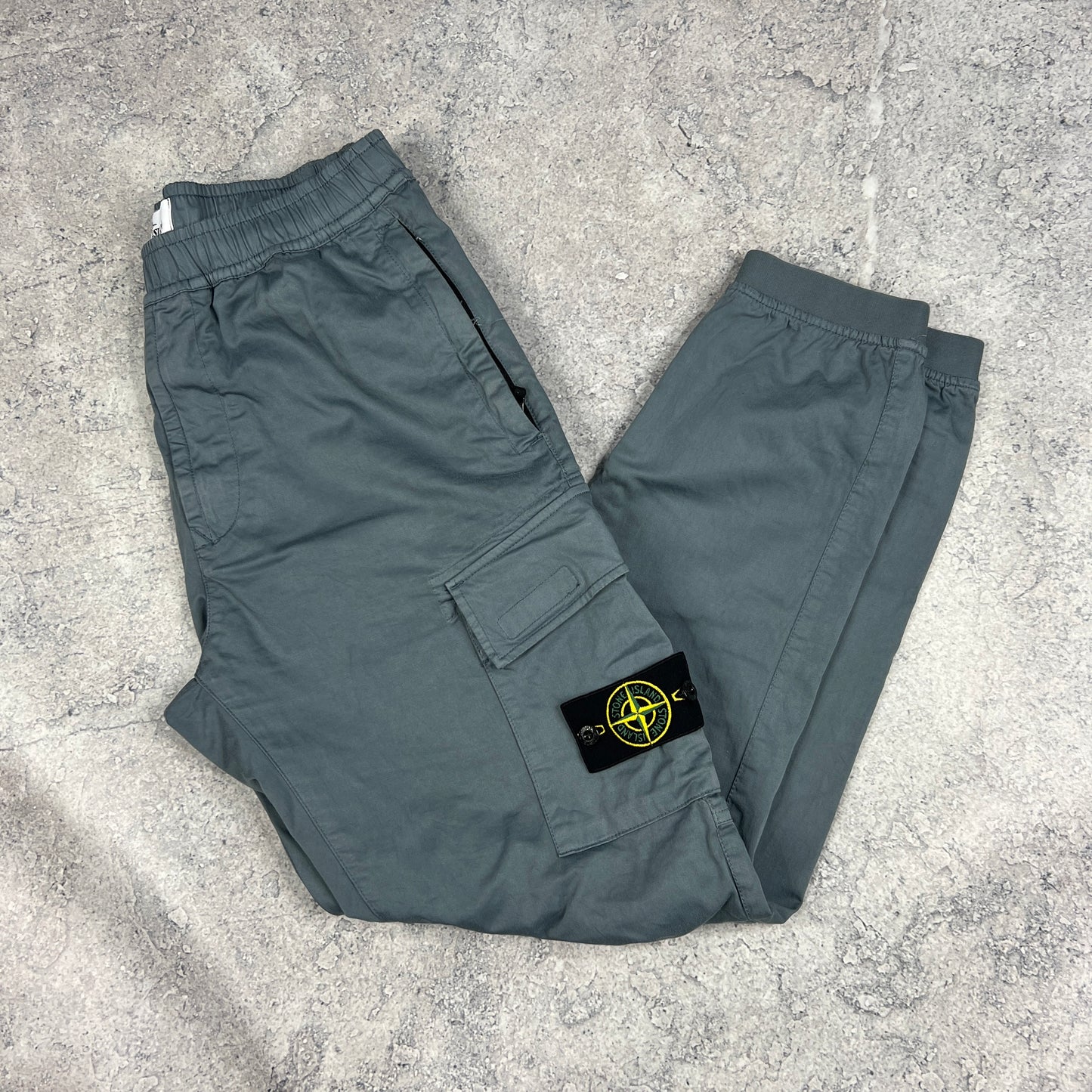 Stone Island Powder Blue Cuffed Cargos W32”
