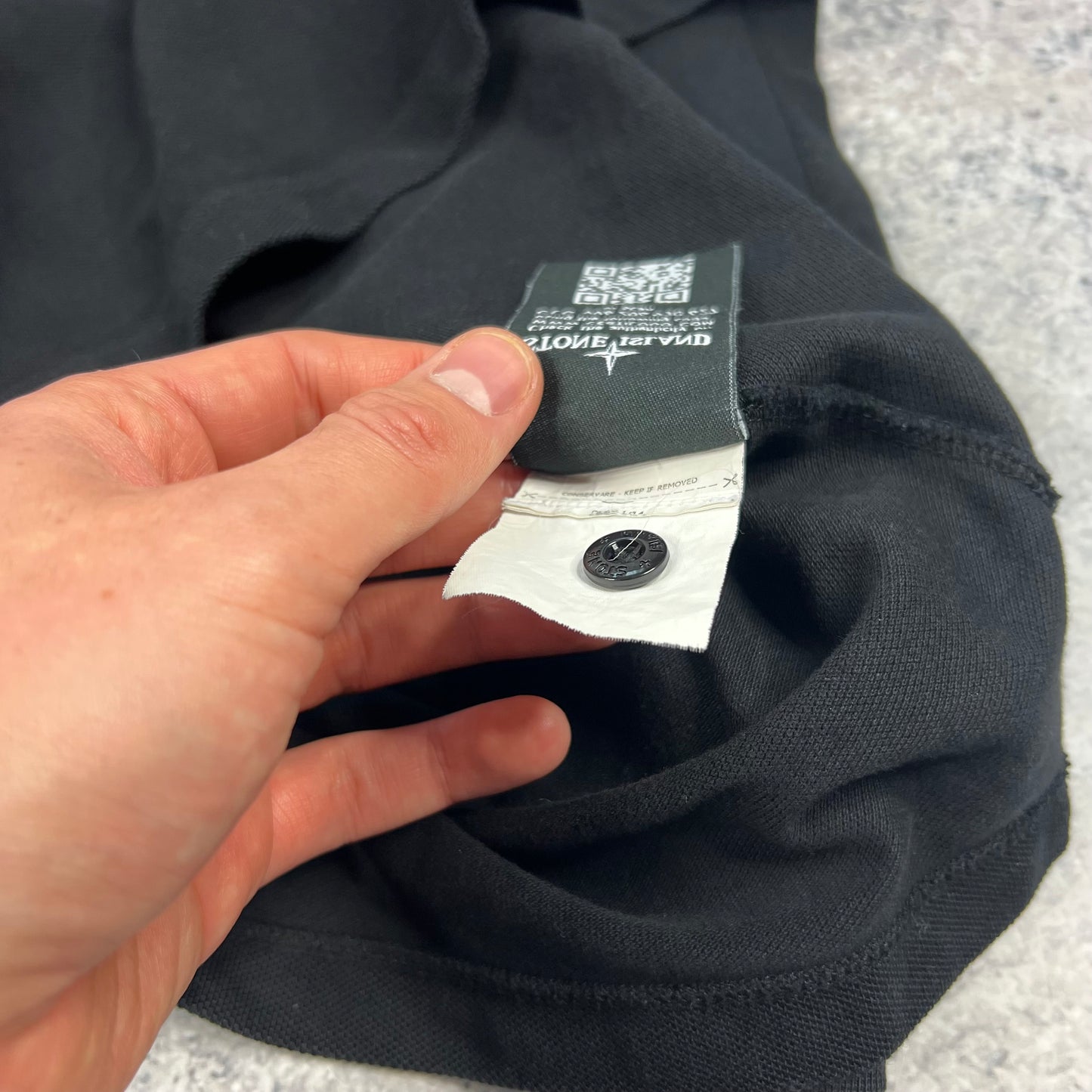 Stone Island Black L/S Polo XXL 24.5”