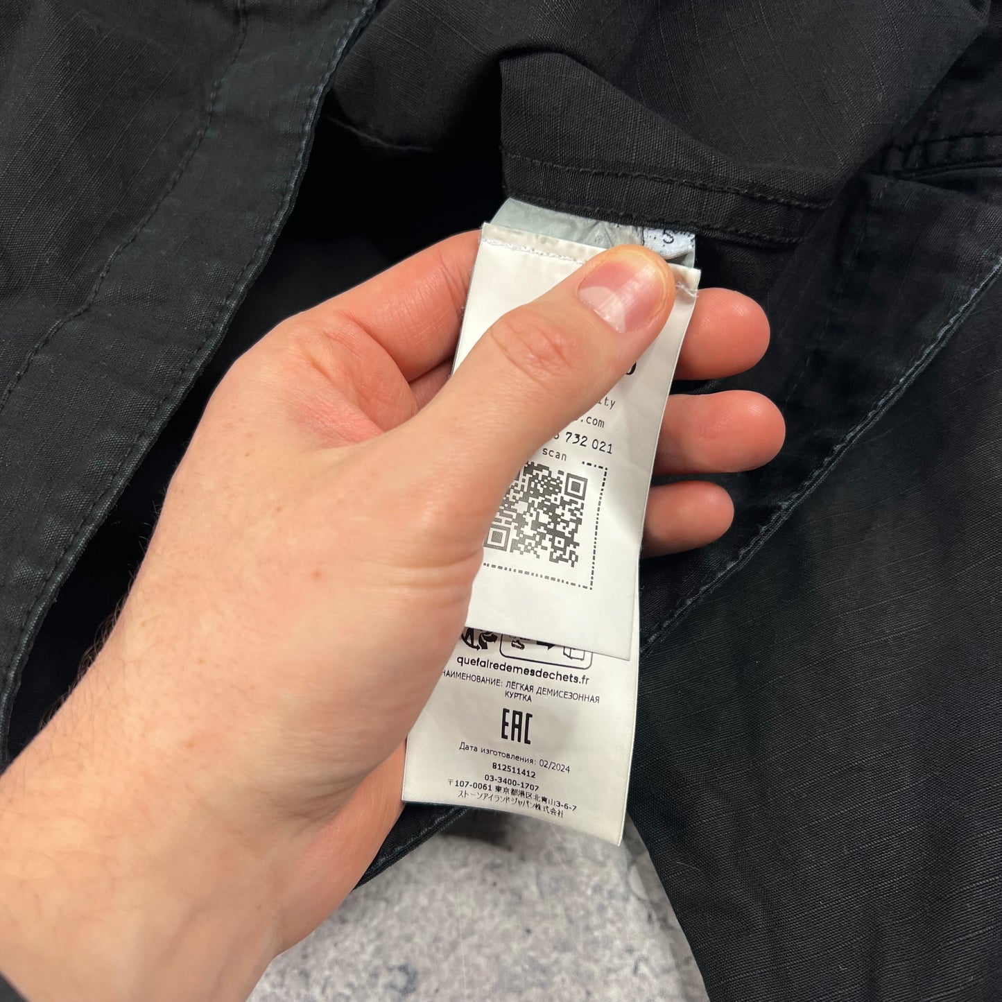 Stone Island Black Ripstop Overshirt Small 21”