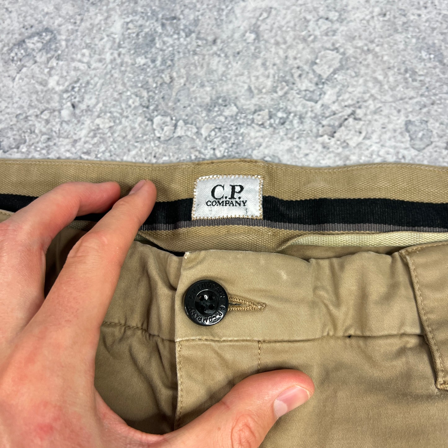 CP Company Beige Lens Cargo Trousers Size 56- W36”