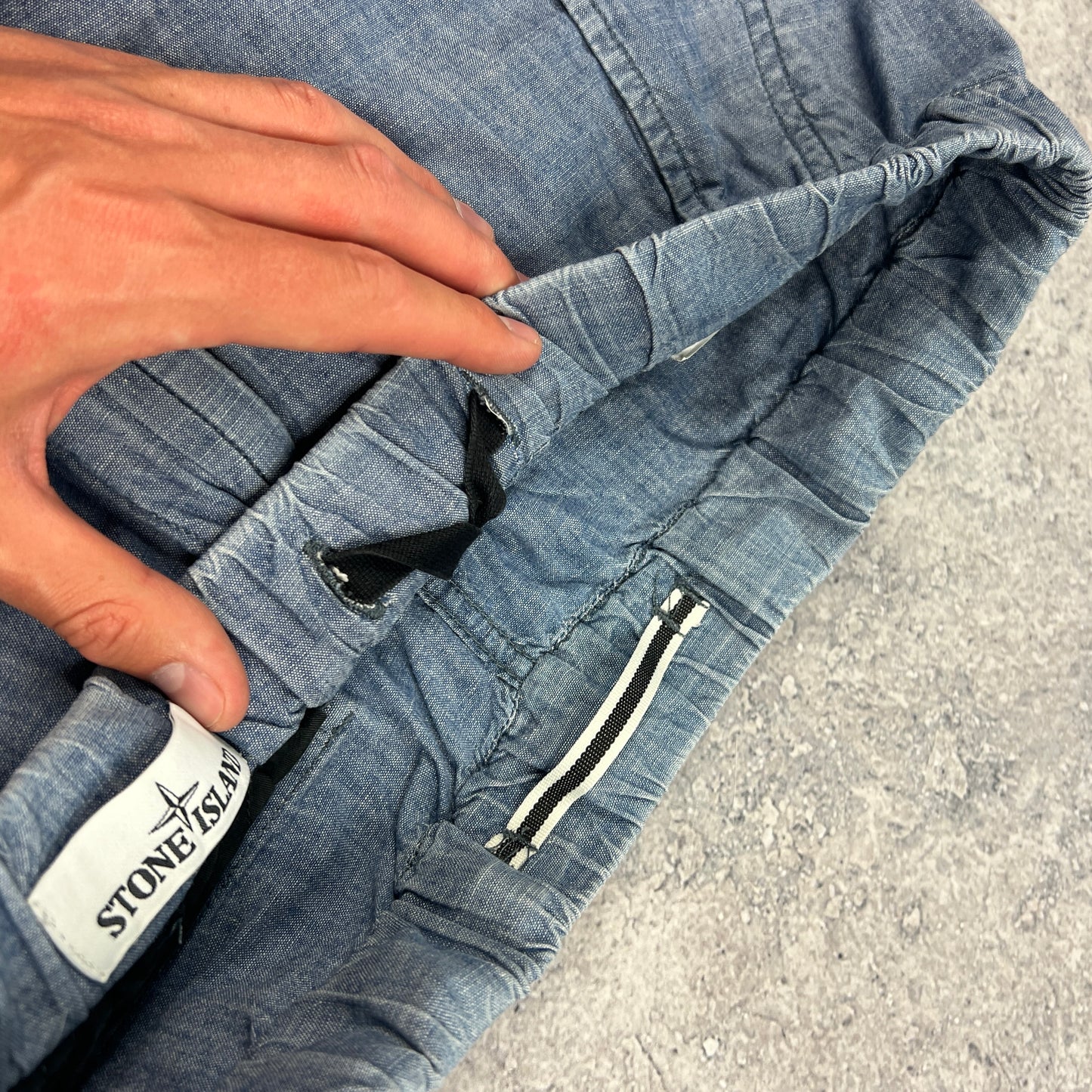 Stone Island Blue Lino Cargo Shorts W30”