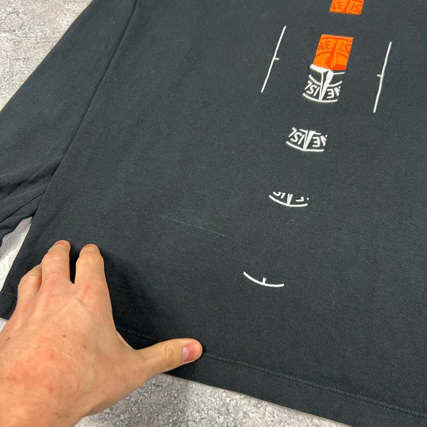 Stone Island Black Long Sleeve T-Shirt Medium 19.75”