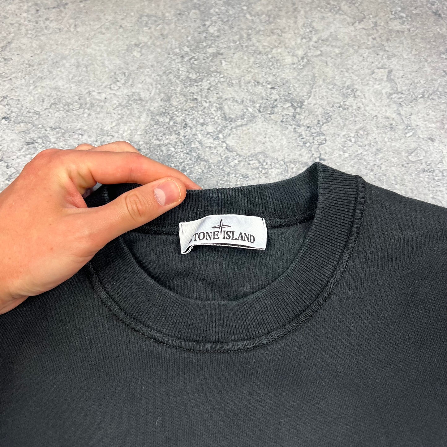 Stone Island Black Logo Sweatshirt Small 21”