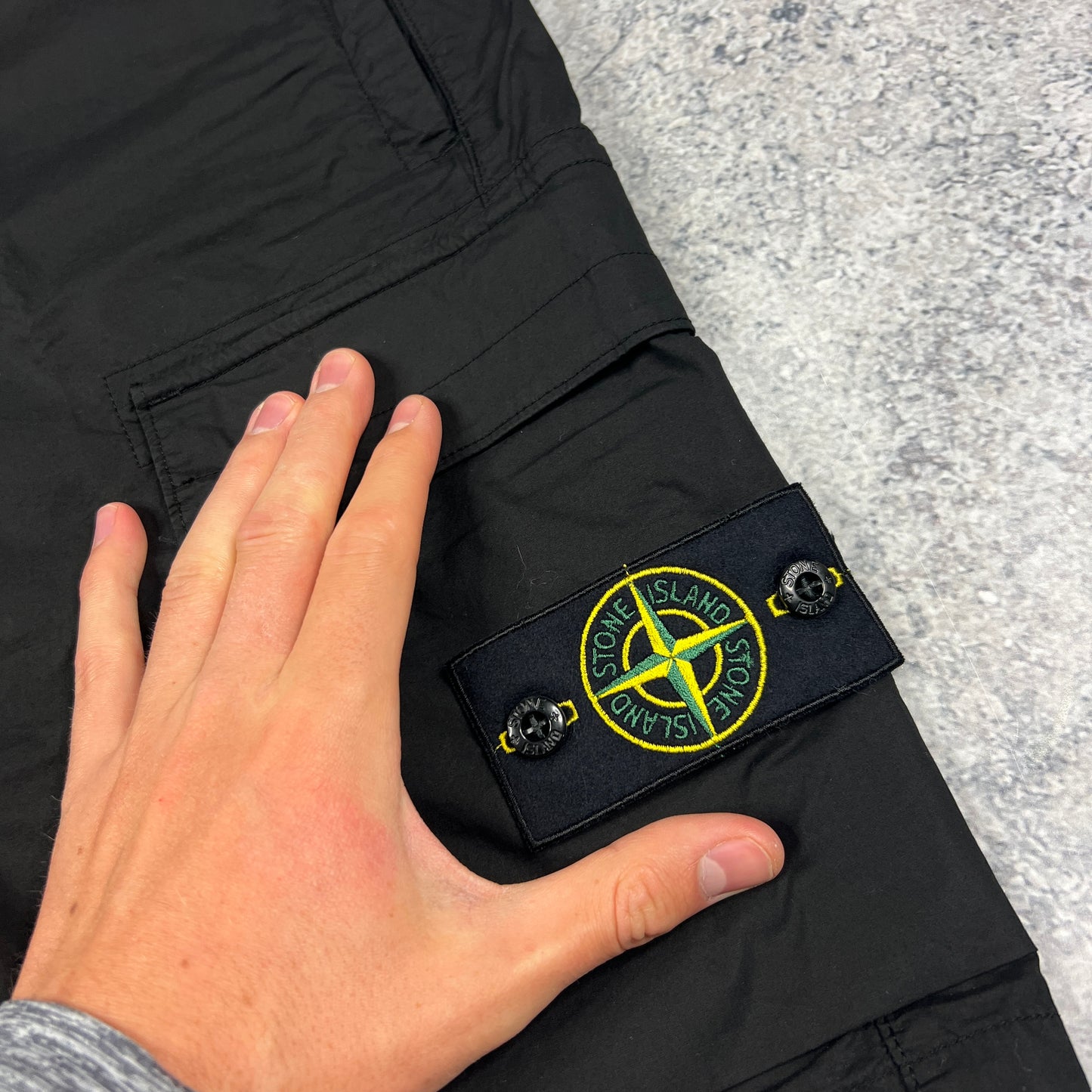Stone Island Black Tela Parachute Cargo Shorts BNWT