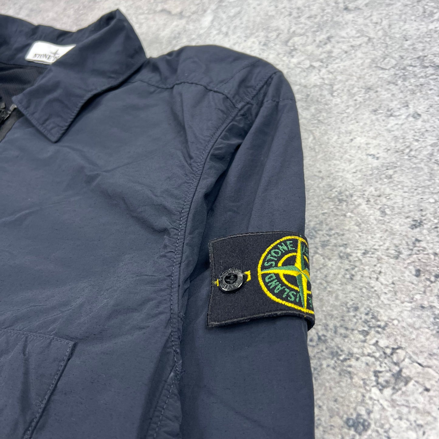 Stone Island Navy Naslan Overshirt Large 23”