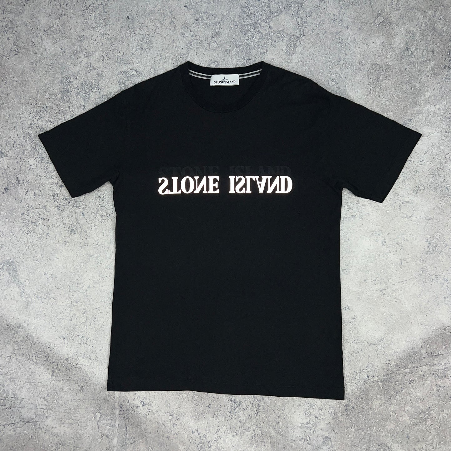 Stone Island Black Reflective T-Shirt Medium 20”