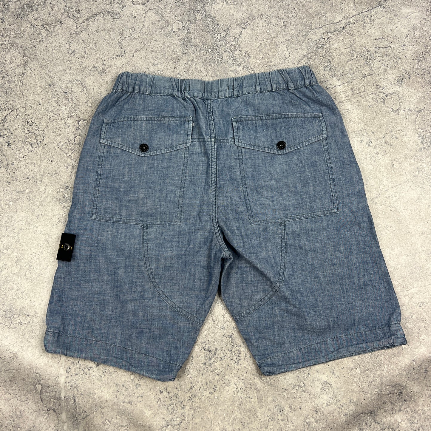 Stone Island Blue Lino Cargo Shorts W30”