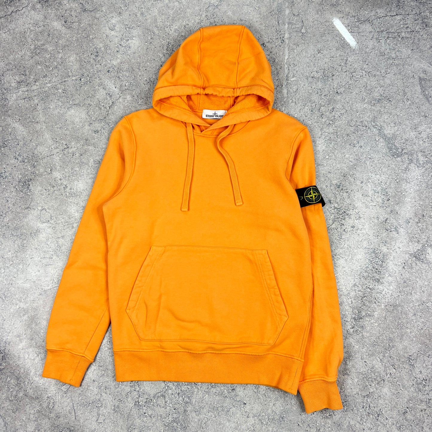 Stone Island Orange Hoodie Small 21”