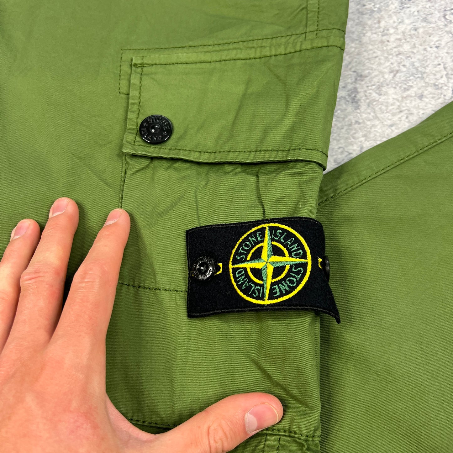 Stone Island Green Slim Cargo Trousers W30”