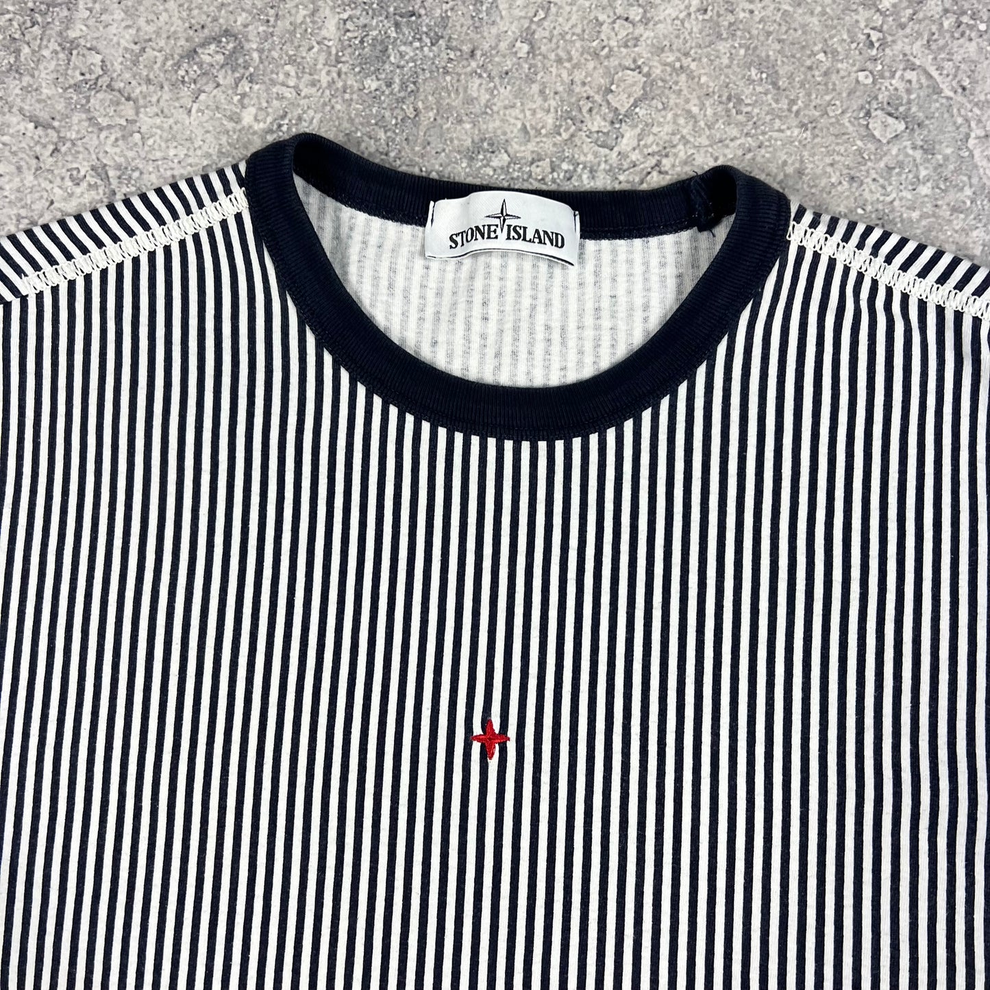 Stone Island Marina Striped T-Shirt Large 21.75”