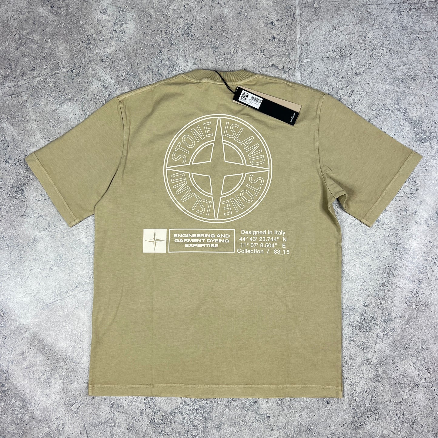 Stone Island Beige Dial T-Shirt Medium 22.25” BNWT